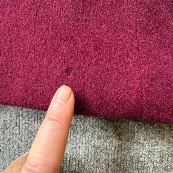 VTG Elegant Fashions Coat Womens Burgundy 15/16 Long Wool Blend Union Made USA - Picture 15 of 16